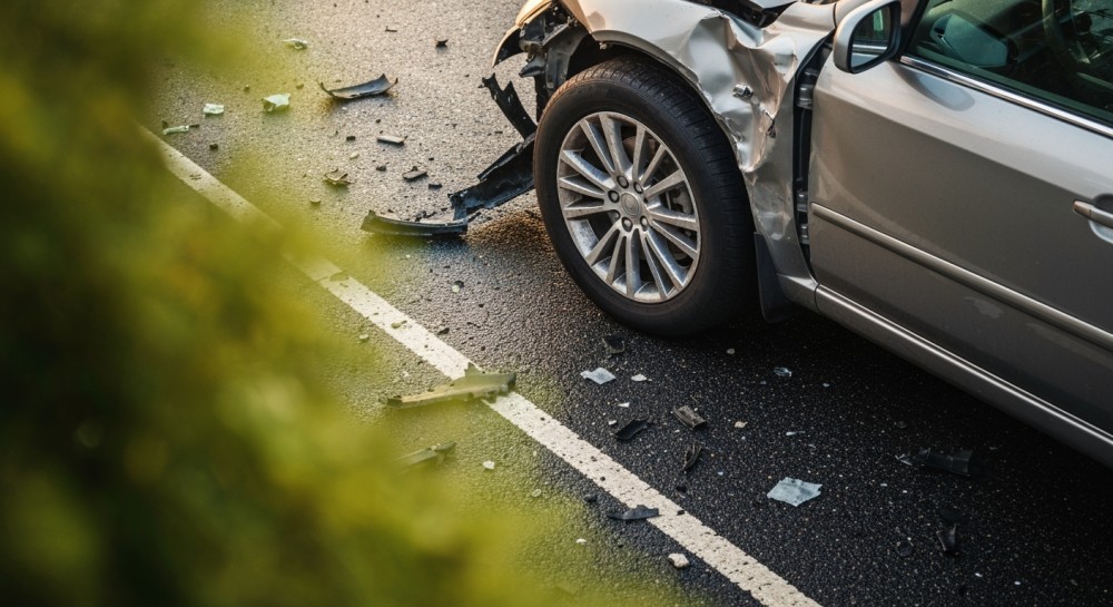 Wypadek na DK1 w Pszczynie: Zablokowana jezdnia po zderzeniu ciężarówki z osobówką