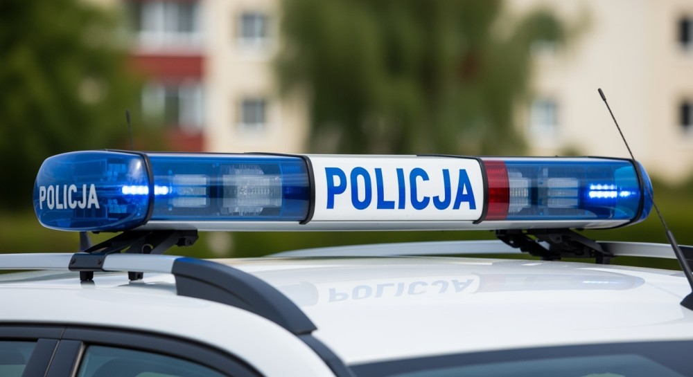 Policjanci ratują bezdomnego psa przywiązanego do drzewa w mieście